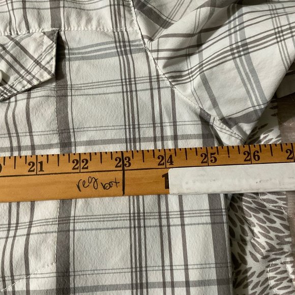 Cabelas Cool Max Mens Gray Plaid Short Sleeve Button Down Shirt Size 2XL - Picture 6 of 9